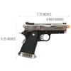 3.8 Hi-Capa Velociraptor 7.5" inches Gas Blowback Airsoft Pistol -Silver -WE Tech view 2