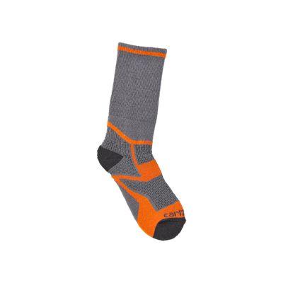Carhartt Kid's SC9050J Midweight Synthetic-Merino Wool Blend Crew Sock - Large - Orange