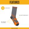 Carhartt Kid's SC9050J Midweight Synthetic-Merino Wool Blend Crew Sock - Large - Orange view 3