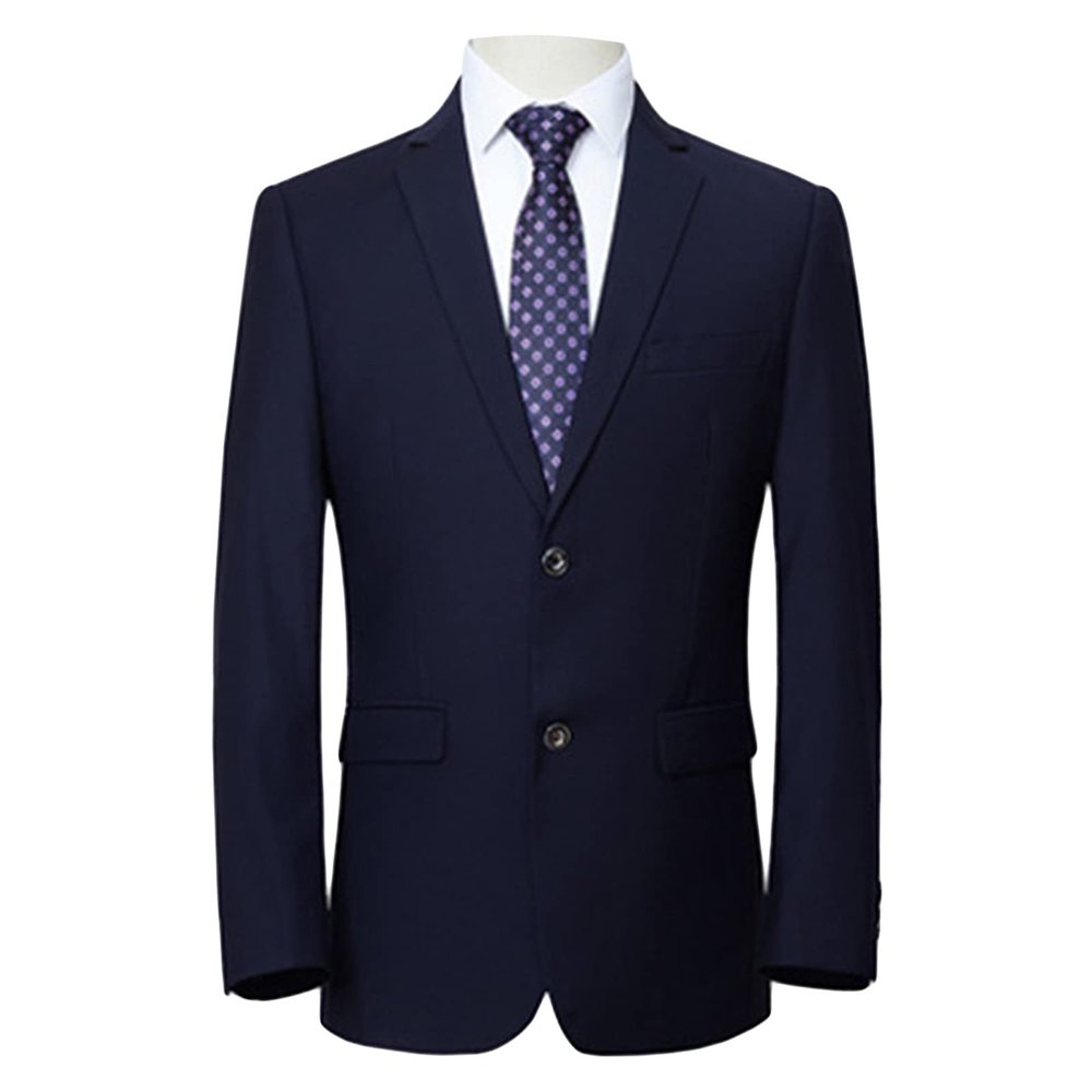 Men's Slim Fit Casual Blazer Jacket 2 Buttons Notched Lapel Formal Dress Jacket Lightweight Business Sport Coat (Dark Blue,Large)