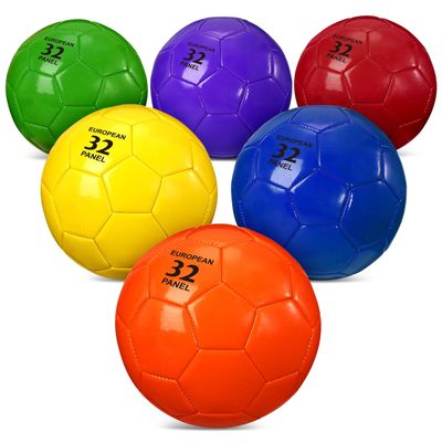 HyDren 6 Pack Soccer Balls Bulk with Pump, Colorful Practice Soccer Balls for Kids & Youth, Indoor Outdoor Training, Games Back to School(Simple Style,Size 3)