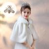 SK Studio Girls Faux Fur Wraps Shawl Cape White view 2