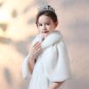 SK Studio Girls Faux Fur Wraps Shawl Cape White view 3