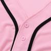 Mowbeat Womens Baseball Jersey Button Down T-Shirts Short Sleeve V-Neck Crop Top Blouse Softball Button Up Jersey (Pink,L,Large,Regular,Regular,Adult,Female,US) view 2