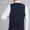 Maiyifu-GJ Mens Formal Business Suit Vest Regular Fit Slim Fit Dress Waistcoat Elegant Solid Color Wedding Prom Tuxedo Vests (Black,X-Large) view 3