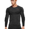 Zicac Men's Sports Shock Rash Guard Compression Padded Shirt Soccer Basketball Protective Gear Chest Rib Guards(Black,US:M) view 3