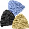 AEVBSOY 3 Pcs Mesh Hair Net Cap Crochet Beanie Soft Rayon Knit Snood Hat Sleeping Women Hairnet Snoods Cover Ornament for Women Hair Accessories Sleeping Hairnet Black view 1