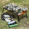 Outdoor Camping Mess Kit, Stainless Steel Tableware Mess Kit Includes Plate Bowl Cup Spoon Fork Knife in Mesh Bags for Camping Backpacking & Hiking for 4 Person view 2