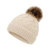 Durio Toddler Knit Kids Winter Hat for Girls & Boys - Warm Super Soft Pom Pom Beanie - E Beige, 3-8 Years view 1