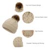 Durio Toddler Knit Kids Winter Hat for Girls & Boys - Warm Super Soft Pom Pom Beanie - E Beige, 3-8 Years view 3