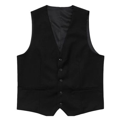 Maiyifu-GJ Men's Formal Business Waistcoat Sleeveless Slim Fit Wedding Vests Casual Vest with 3 Pockets for Suit or Tuxedo (Black,Small)