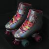 LIKU Quad Roller Skates for Girl and Women with All Wheel Light Up,Indoor/Outdoor Lace-Up Fun Illuminating Roller Skate for Kid (Shiny, J12-J13) view 2