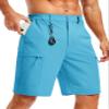 TACVASEN Golf Shorts Men 10" Hiking Shorts Water Resistant Quick Dry Lightweight Cargo Fishing Outdoor with Pockets Ice Blue view 1