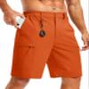TACVASEN Mens Golf Shorts Lightweight Water Resistant Cargo Shorts for Hiking Fishing Cycling Beach Sports Stretch Orange 32 view 1