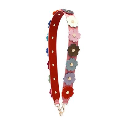 AVRYN Shoulder Straps,Bag Strap,Single Shoulder Strap Wide Purse Strap Replacement Multicolor Flower Leather 90cm Crossbody Strap for Handbags-Pink+Red (Color : Pink) (Color : Pink+red)