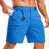 TACVASEN Mens Quick Dry Hiking Cargo Shorts Lightweight Water Resistant Tactical Fishing Golf Shorts with Pockets Blue view 1