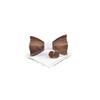 Classic Men's Wooden Bow Tie Groom Groomsman Flower Girl Bow Tie Cufflinks Matching Square Handkerchief Set with Gift Box (White) One Size view 1