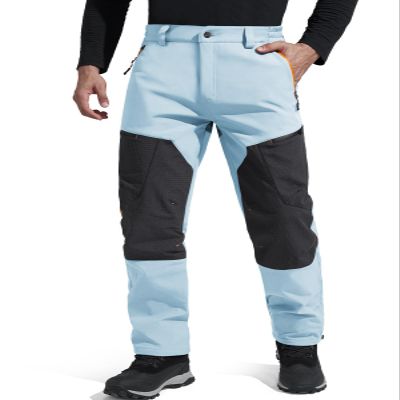 FREE SOLDIER Waterproof Mens Ski Pants Hiking Outdoor Snowboard Snow Pants with Bottom Leg Zipper(Blue, 36W x 30L)
