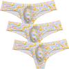 Botmois Men's Breathable Brazilian Bikini Sioft Boxer Briefs Underwear Comfy Enhance Bulge Pouch Cheeky Boxers Hipster 3-Pack(Orange Wave) M view 1