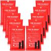 Macarrie 10 Pack 39 x 39 Fire Blanket Emergency for Home Kitchen Safety Suppression Blanket Fiberglass Fireproof Survival for Car Office (Red) view 1