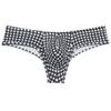 Botmois Men's Breathable Brazilian Bikini Sioft Boxer Briefs Underwear Comfy Enhance Bulge Pouch Cheeky Boxers Hipster 3-Pack(Plaid,Leopard,Orange Wave) M view 2