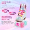 LIKU Quad Roller Skates for Girl and Women with All Wheel Light Up,Indoor/Outdoor Lace-Up Fun Illuminating Roller Skate for Kid (Shiny, 1-2) view 3