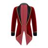 Moggemol Kids Girls Boys Ringmaster Circus Show Jacket Long Sleeve Tailcoat Halloween Party Dress up Burgundy A 14 view 1
