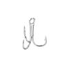 PATIKIL 12# Treble Fish Hooks, 20 Pack 0.51" L Carbon Steel Sharp Round Bend Hook Triple Barbed Hook for Freshwater Saltwater, White view 1