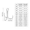 PATIKIL 12# Treble Fish Hooks, 20 Pack 0.51" L Carbon Steel Sharp Round Bend Hook Triple Barbed Hook for Freshwater Saltwater, White view 2