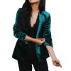 Womne Long Sleeve Button Down Shirts Fall Winter Solid Color Casual Comfy Leather Coat for plus Size Women view 1