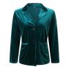 Womne Long Sleeve Button Down Shirts Fall Winter Solid Color Casual Comfy Leather Coat for plus Size Women view 4