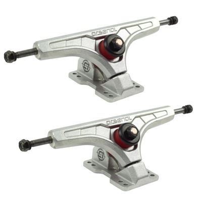 Arsenal Longboard Trucks 180mm | 50 Baseplate | Chemically Welded Axles | Aircraft-Grade Kingpins | Flipable Hanger for Downhill, Freeride, and Carving Skateboarding