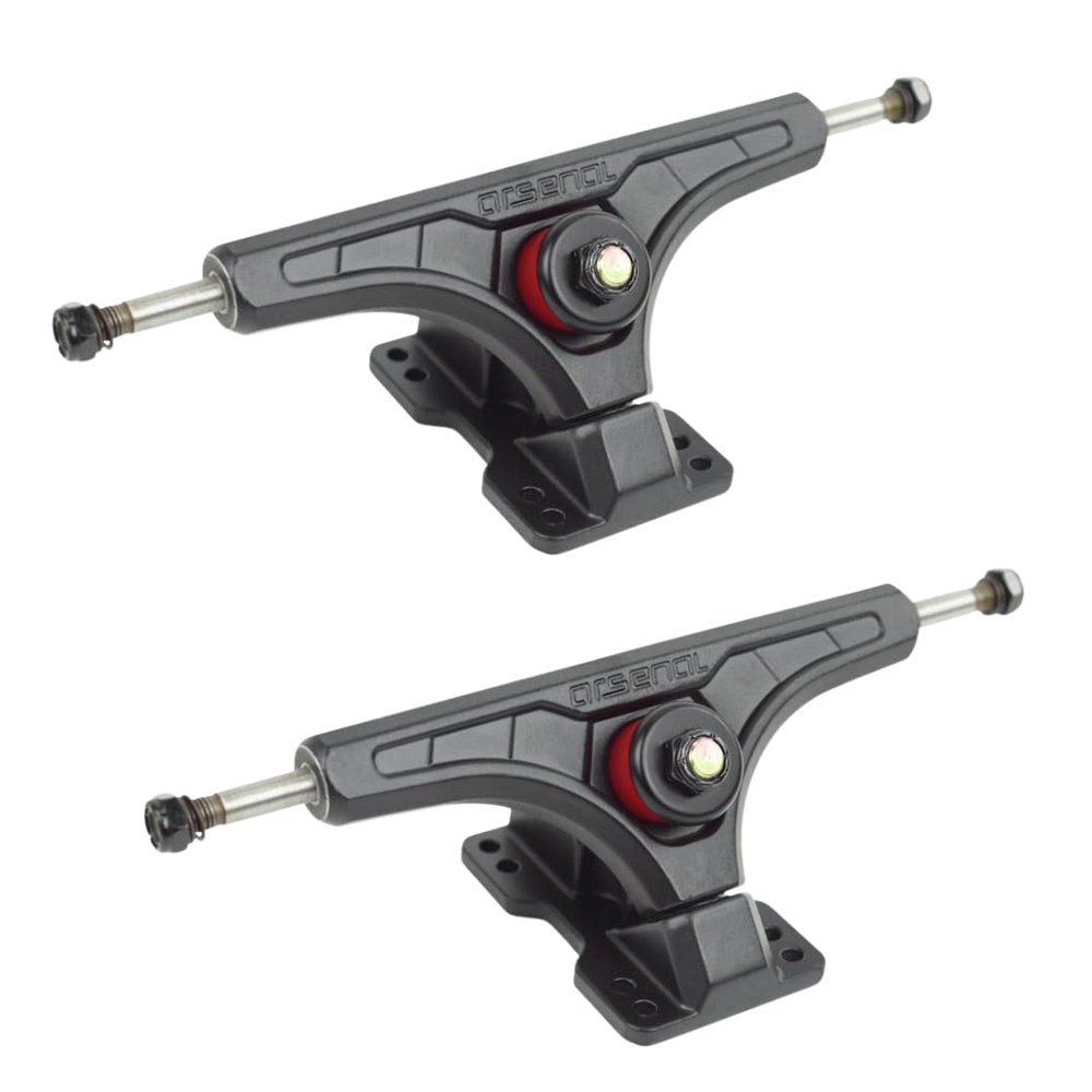 Arsenal Longboard Trucks 165mm | 50 Baseplate | Chemically Welded Axles | Aircraft-Grade Kingpins | Flipable Hanger for Downhill, Freeride, and Carving Skateboarding