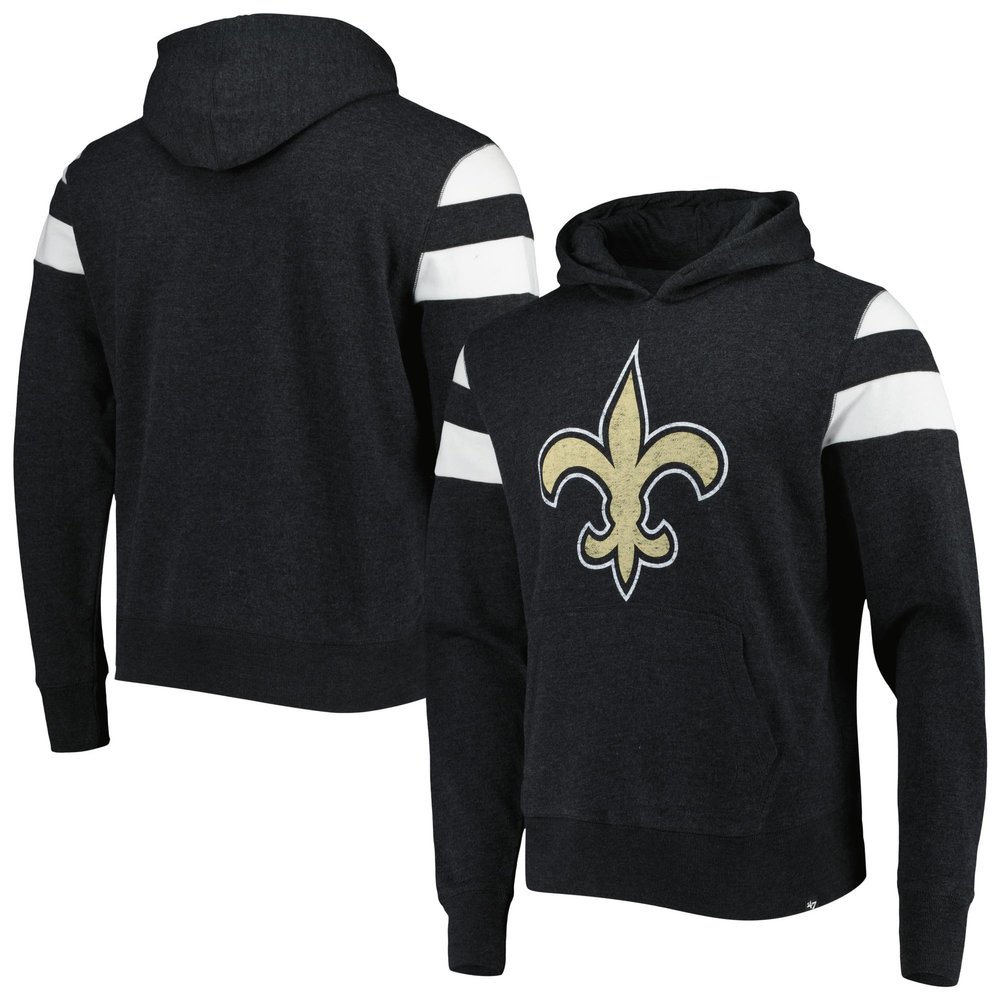 47 Men's Heathered Black New Orleans Saints Premier Nico Pullover Hoodie