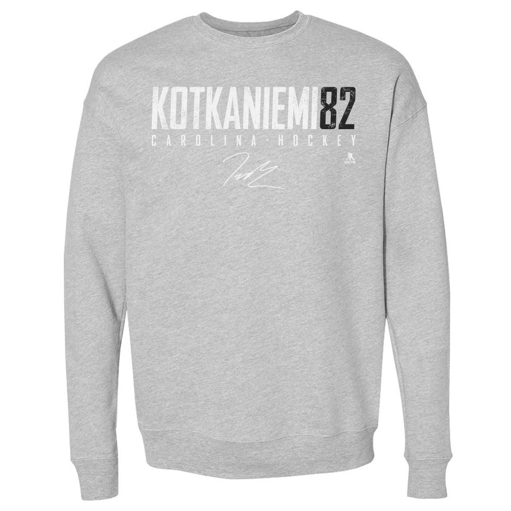 500 LEVEL Jesperi Kotkaniemi Sweatshirt (Crew Sweatshirt, XX-Large, Heather Gray) - Jesperi Kotkaniemi Carolina Elite WHT