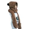 Kids Warm Hat Scarf Gloves 3 in 1 Plush Hood Earflap Hat Winter Thermal Hat for Boys Girls 3-12Year Khaki view 2