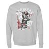 500 LEVEL Kirill Kaprizov Sweatshirt (Crew Sweatshirt, XX-Large, Heather Gray) - Kirill Kaprizov Minnesota State Outline WHT view 1