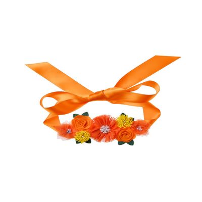 Orange Flower Belly Sash Maternity Orange Floral Flower Belt Orange Maternity Sash SAB01 (Orange)