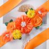 Orange Flower Belly Sash Maternity Orange Floral Flower Belt Orange Maternity Sash SAB01 (Orange) view 4