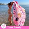 ECCOSOPHY Microfiber Kids Beach Towels & Pouch 60"x30" for Girls & Boys - Quick Dry Pool Towels - Sand Free Beach Blanket for Travel - Camping - Vacation - Toallas Playas (Ballerina) view 4