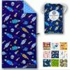 ECCOSOPHY Microfiber Kids Beach Towels & Pouch 60"x30" for Girls & Boys - Quick Dry Pool Towels - Sand Free Beach Blanket for Travel - Camping - Vacation - Toallas Playas (Space) view 1