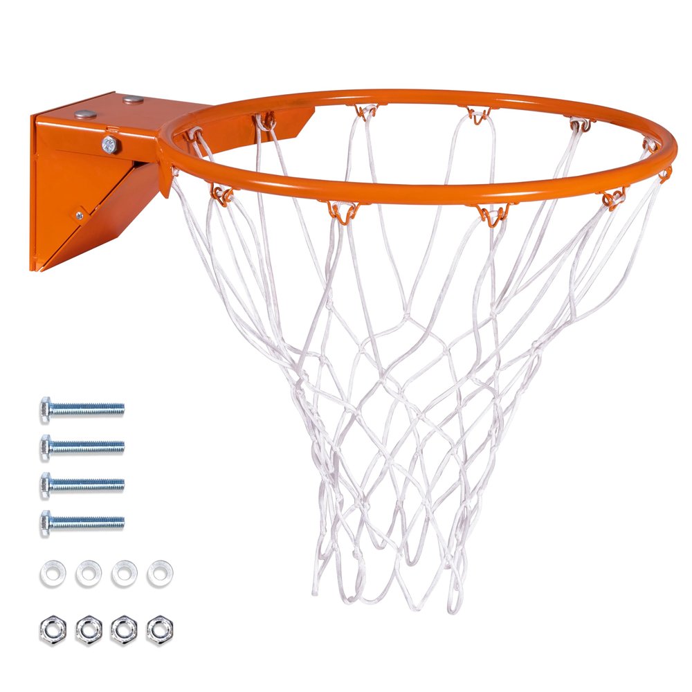GoSports Universal Regulation 18" Steel Basketball Rim - Choose from Fixed or Breakaway - Use for Replacement or Garage Mount