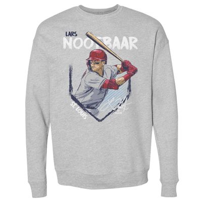 500 LEVEL Lars Nootbaar Sweatshirt (Crew Sweatshirt, XX-Large, Heather Gray) - Lars Nootbaar St. Louis Base WHT