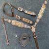Showman Leather Single Ear Headstall & Breast Collar Set w/Hair-On Cowhide view 3