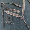 Showman Two-Tone Floral Tooled Leather Single Ear Headstall & Breast Collar Set w/Rawhide Lacing view 2