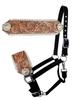 Showman Bronc Halter w/Two-Tone Floral Tooled Leather Noseband view 1
