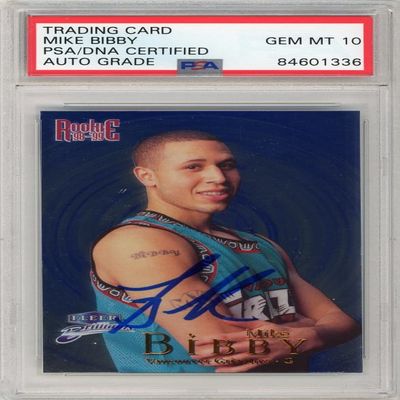 Mike Bibby 1998-99 Fleer Brilliants Blue Autograph Rookie Card #102B PSA/DNA 10