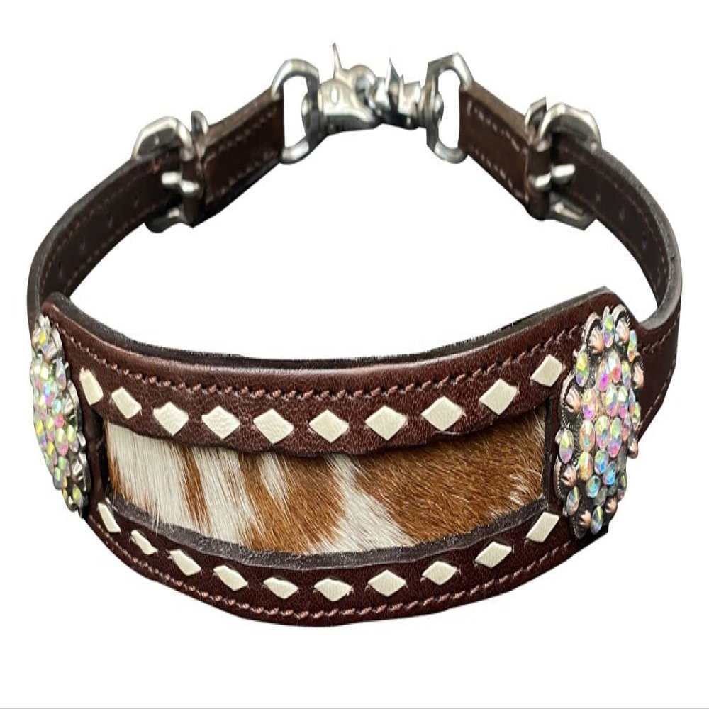 Showman Leather Wither Strap w/ Hair-On Cowhide, Average Full Size Horse