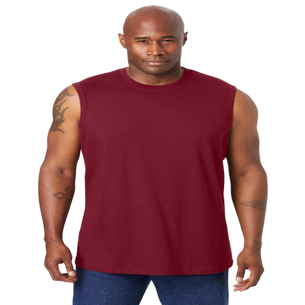 KingSize Men's Big & Tall Shrink-Less Lightweight Muscle T-Shirt - 8XL, Rich Burgundy