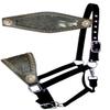 Showman Nylon Bronc Halter w/Hair-On Cowhide Leather Noseband view 1